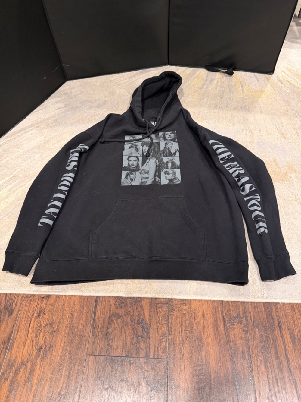 Taylor Swift Eras Tour 2023 Black Hoodie Eras Sweatshirt Limited Edition Sz 2XL